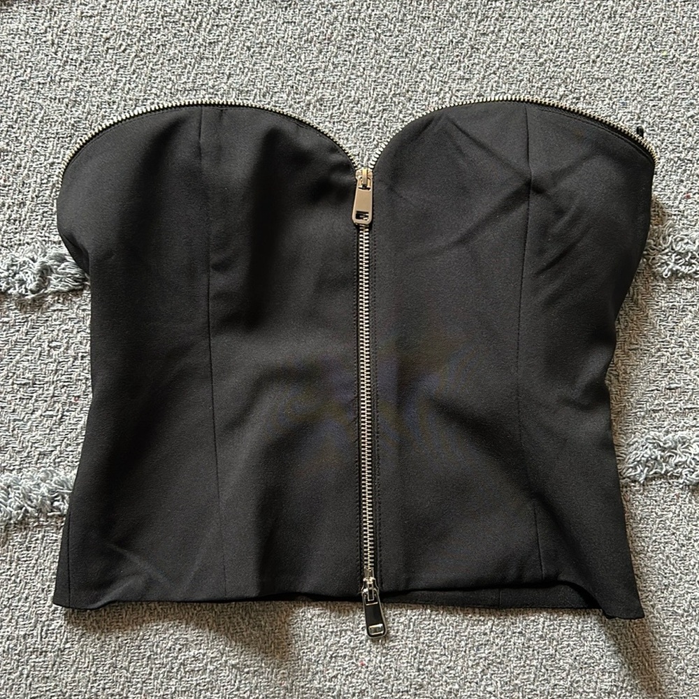 Zara zipper crop top